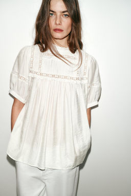 ROMANTIC BALLOON SLEEVE BLOUSE - Zara фото 2