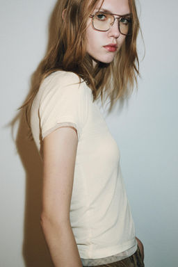 CAMISETA COMBINADA TUL / Vainilla - Zara фото 4