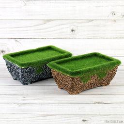 Кашпо со мхом декоративное 16х9,5х6,5 см / 16036 /уп 108/