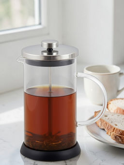 Чайник/кофейник (френч-пресс) стеклянный NERO GFP01-350ML чёрный 950065 /Mallony/