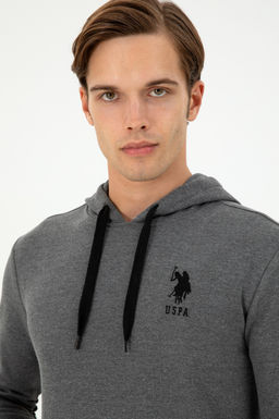 Мужской базовый свитшот антрацитовый меланж - U.s. polo assn фото 2