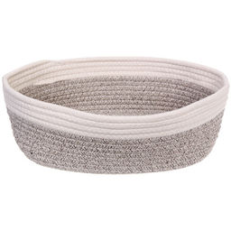 Корзинка плетёная интерьерная "ЭЛИНГАРТ", цвет бежевый/белый, 33*28*12см, (лейбл селфи)