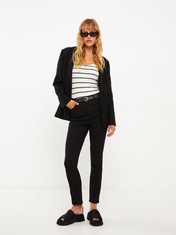 Kad?n Slim Fit D?z Jean Pantolon