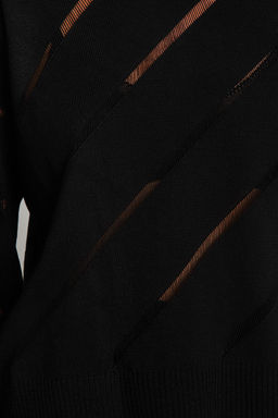 Siyah Ajurlu/Delikli Triko Kazak TWOAW24KZ00157 - Trendyolmilla фото 4