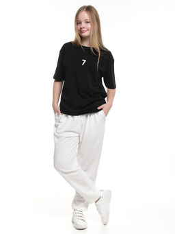 Футболка с принтом 7 22-9023 черный