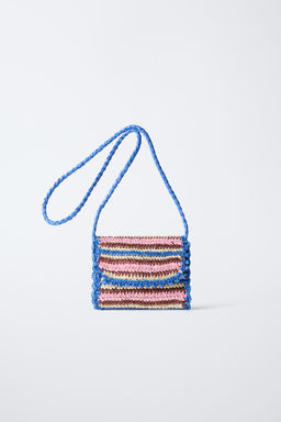 RAFFIA-EFFECT CROSSBODY BAG