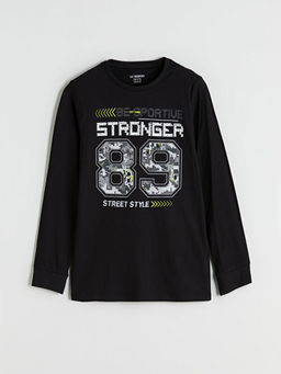 Bisiklet Yaka Bask?l? Erkek ?ocuk Pijama ?st