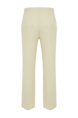 Ekru /Wide Leg Dokulu K?r?smaz Gizli Kordonlu Tek Parca Esofman Alt? TMNSS23EA00013