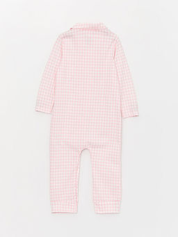 Bebe Yaka Uzun Kollu Ekose Desenli K?z Bebek Tulum - Waikiki фото 3