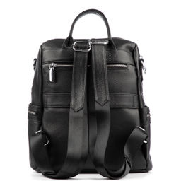 21102 black, женский кожаный рюкзак Barcelo Biagi