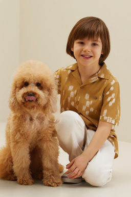 U. S. Polo Assn Рубашка светло-коричневого цвета с коротким рукавом для мальчика