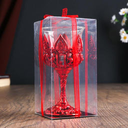 Подсвечник на 1 свечу «Наслаждение», пластик, стекло, красный, 10.5×6×6 см