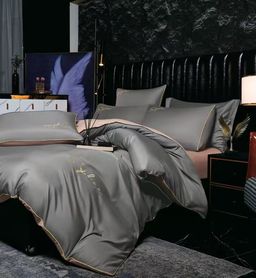 КПБ Candies однотонный с вышивкой на резинке по кругу CANOVR009 1.5 спальный