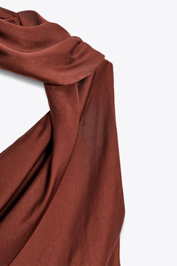 ASYMMETRIC MIDI DRESS WITH SCARF - Zara фото 8