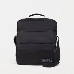 Сумка мужская Luris, 2 отдела на молнии, 3 наружных кармана, чёрная