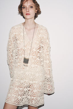 ZW COLLECTION CROCHET MINI DRESS - Zara фото 11