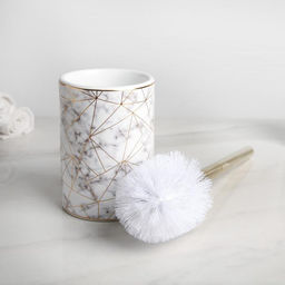 Ёршик для унитаза с подставкой «Лили», 9.5×9.5×37 см, белый