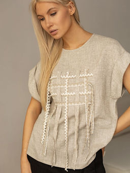 Блузка лен 60%, вискоза 40% - Волтри фото 4