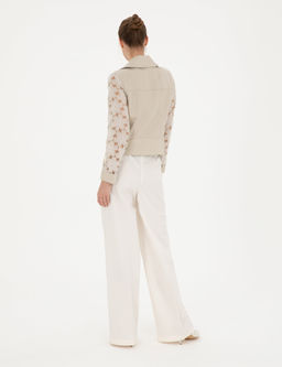 Beyaz Y_ksek Bel Straight Fit Pantolon