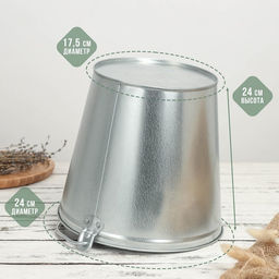 Ведро оцинкованное хозяйственное с ручкой, 7 л, d=24 см, h=24 см, ГОСТ - Simaland фото 9