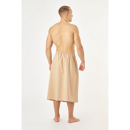 Полотенце вафельное для бани Экономь и Я (мужской килт), 75х144см, цвет бежевый  фото 2