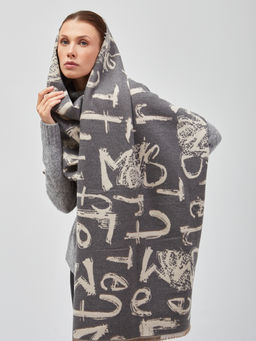 В составе шерсть и кашемир! теплый двусторонний палантин - Tantino фото 9