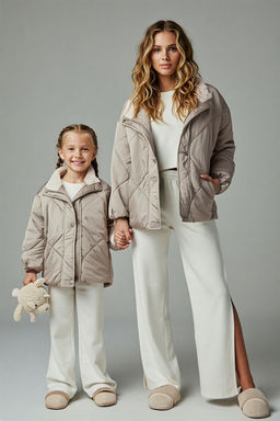 Tas Duz/Basic Dik Yaka Kal?n Kapitoneli Regular K?z Cocuk Mont TKDAW26MO00011