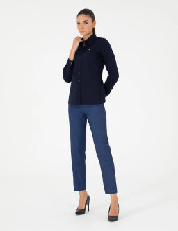 Lacivert Slim Fit Uzun Kollu G_mlek - Pierre cardin фото 4