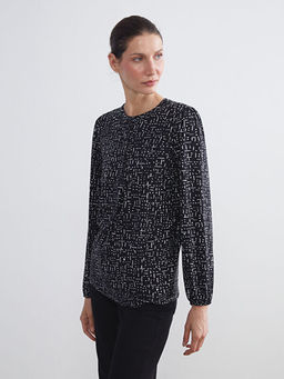 Bisiklet Yaka Desenli Bluz