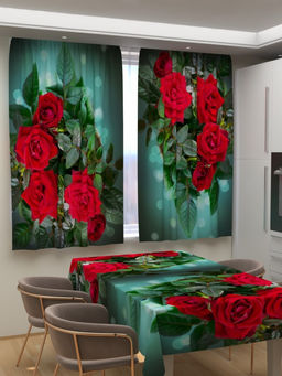 Фотошторы для кухни Яркие красные розы Фотошторы ткань Габардин - Ros-decor фото 2
