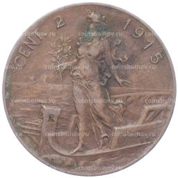 Монета 2 чентезимо 1915 года Италия