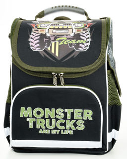 Рюкзак Schoolformat Monster truck, модель BASIC, жесткий каркас, односекционный, 38х28х16 ...