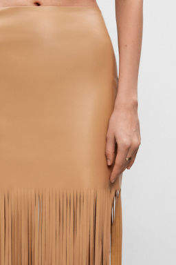 Юбка из экокожи с бахромой - Mollis фото 3