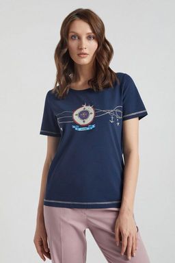 Футболка женская LS-013523-DN, 
темно-синий