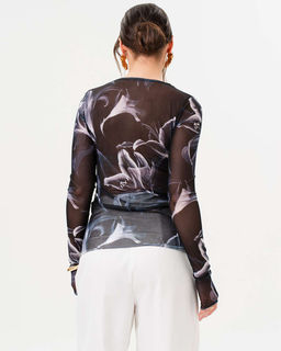 Лонгслив из сетки с принтом 457.4.12 - Sahar art lab фото 3