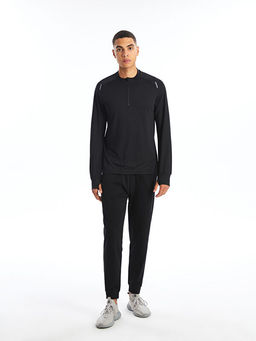 Dik Yaka Uzun Kollu Erkek Spor Ti??rt