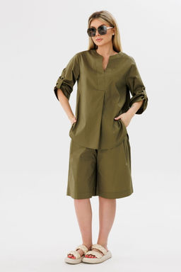 Блуза AmberA 1093 хаки  фото 6