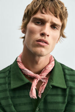 STRIPED JACQUARD TOWELLING POLO SHIRT - Zara фото 5