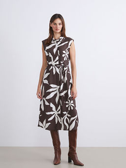 ?i?ekli Ku?akl? G?mlek Elbise