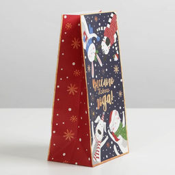 Цена за 10 шт. Пакет без ручек «Новогоднее время», 10×19.5×7 см