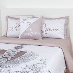 Постельное бельё евро «Этель» King&Queen, мако-сатин