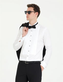Beyaz Slim Fit Smokin G_mlek