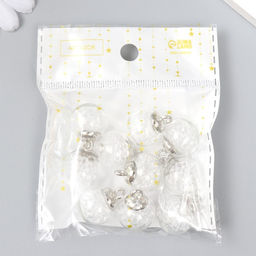 Цена за 2 шт. Подвеска декоративная для творчества стекло «Шар - камешки», прозрачная, d=1.6 см, набор 10 шт.