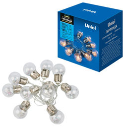 ULD-S1800-010/STB/3AA WARM WHITE IP20 RETRO BULBS Гирлянда светодиодная Лампочки ретро, на батарейках 3AA (не в/к), 1,8м. 10 светодиодов. Теплый белый свет. Провод прозрачный. TM Uniel