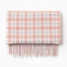 Шарф зимний с кистями MINAKU 65*180 + 8 см клетка