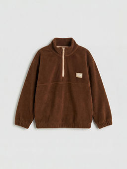 Fermuarl? Dik Yaka Erkek ?ocuk Sweatshirt