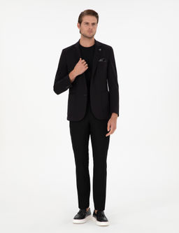 Siyah Slim Fit Kuma_ Pantolon