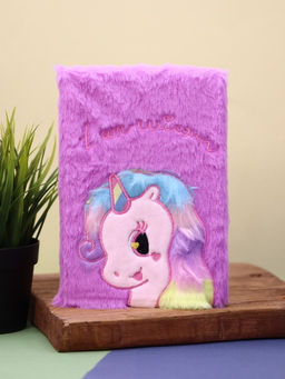 Блокнот плюшевый "Unicorn heart", purple, 21,5х15,5 см, плотность 80 гр.