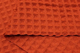 Вафельное премиум-полотно Бохо цв.оранжевый терракот, ш.1.72м, хлопок-100%, 240гр/м.кв - Купава фото 2