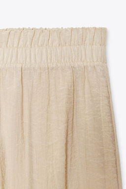 WIDE SEMI-SHEER CREASED-EFFECT TROUSERS - Zara фото 14